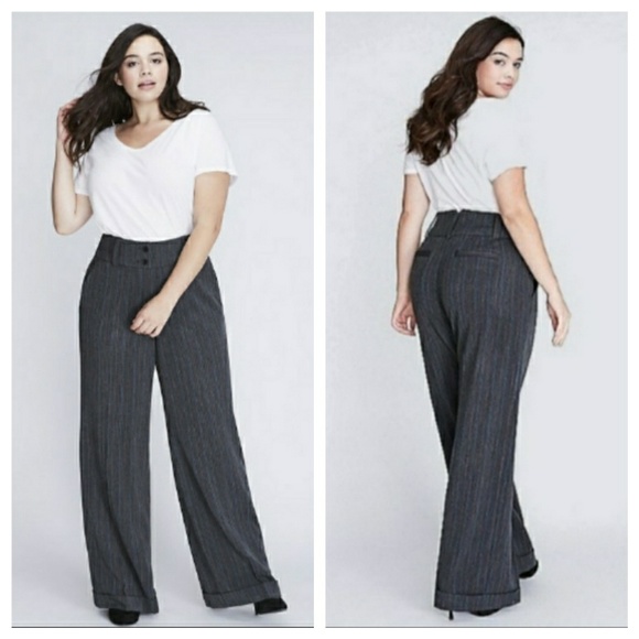 Lane Bryant Pants - Lane Bryant NWT The Lena Pinstripe Wide Leg Pants